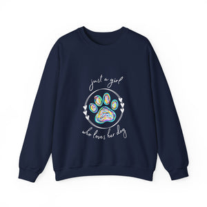 Just a girl who loves her dog (Unisex Heavy Blend™ Crewneck Sweatshirt)