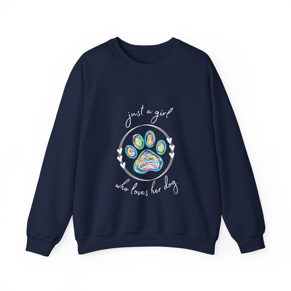 Just a girl who loves her dog (Unisex Heavy Blend™ Crewneck Sweatshirt)