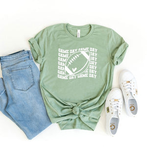 Football Game Day Stacked Wavy Short Sleeve Tee