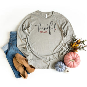 Thankful Mama Heart Long Sleeve Graphic Tee