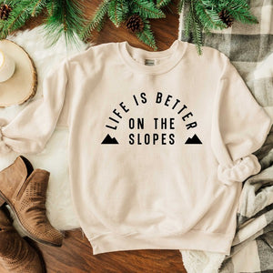 Better On The Slopes Mountains Graphic Sweatshirt