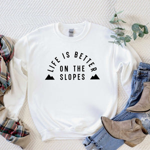 Better On The Slopes Mountains Graphic Sweatshirt