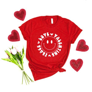 Peace Love Valentine Short Sleeve Tee