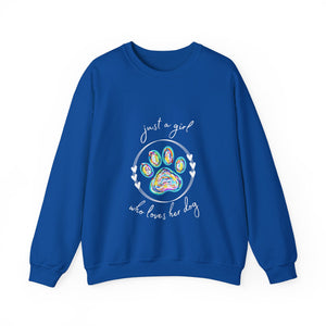 Just a girl who loves her dog (Unisex Heavy Blend™ Crewneck Sweatshirt)