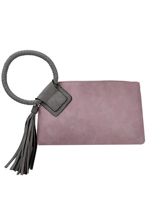 Fashion Cuff Handle Tassel Wristlet Clutch