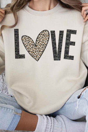 LEOPARD LOVE VALENTINE GRAPHIC SWEATSHIRT