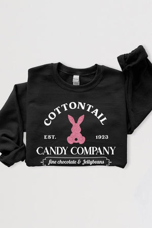 Easter Bunny Glitter Graphic Fleece Sweatshirts