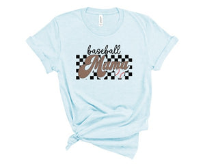 Checkered Baseball Mama Tee