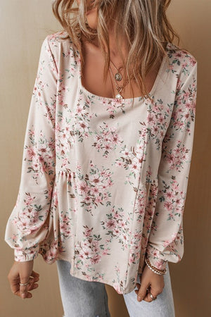 Women's Casual Floral Print Long Sleeve Blouses