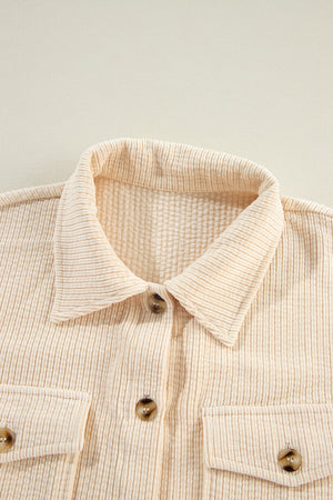 Corduroy Flap Pocket Button Up Shacket