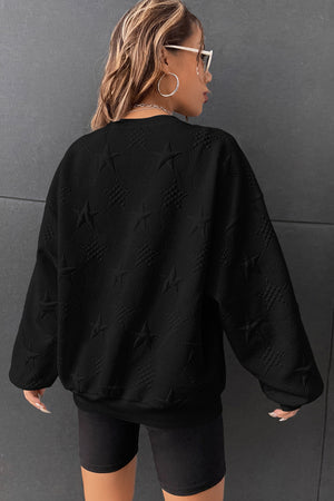 Star Lantern Sleeve Dropped Shoulder Sweatshirt