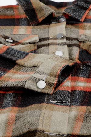 Plaid Button Front Pocket Shirt Shacket