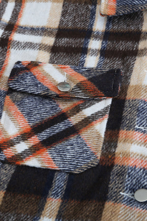 Plaid Button Front Pocket Shirt Shacket