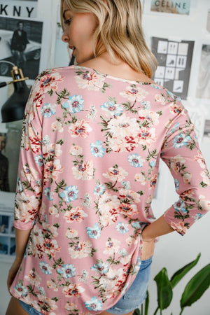 FLORAL LACE UP TOP