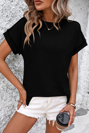 Striped Round Neck Short Sleeve T-Shirt