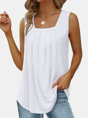 Ruched Square Neck Tank