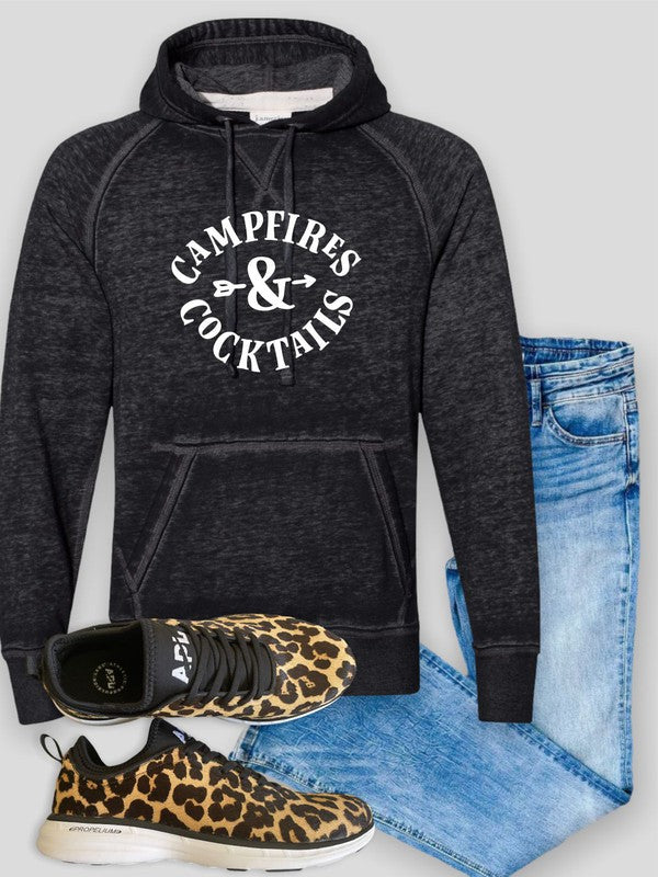 Campfires and Cocktails Vintage Hoodie