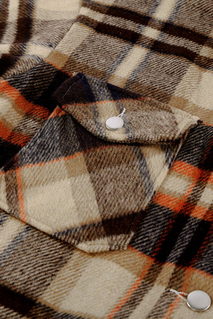 Plaid Button Front Pocket Shirt Shacket