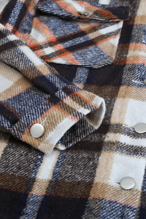 Plaid Button Front Pocket Shirt Shacket