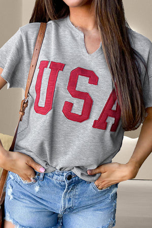 USA Notched Short Sleeve T-Shirt