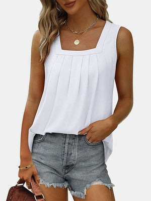 Ruched Square Neck Tank