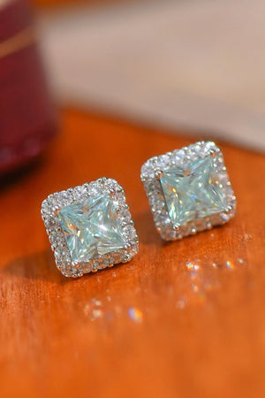 2 Carat Moissanite Square Earrings