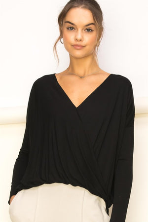 Enticing Endeavors Long Sleeve Surplice Top