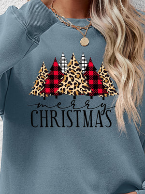 MERRY CHRISTMAS Round Neck Long Sleeve Sweatshirt