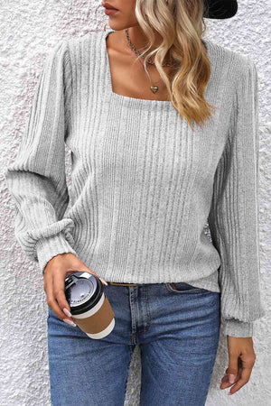 Square Neck Puff Sleeve Blouse