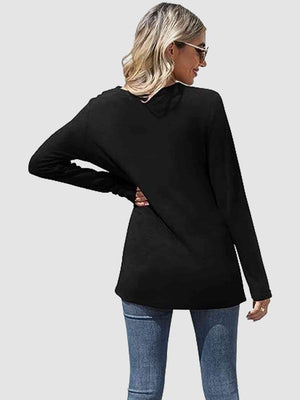 Lace Detail V-Neck Long Sleeve Top