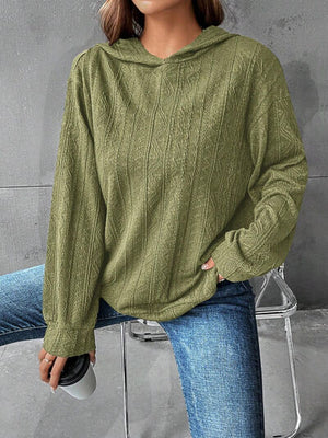 Textured Dropped Shoulder Hoodie