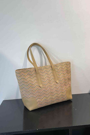 Chevron Straw Tote Bag