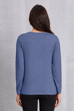 SUNSHINE COFFE Round Neck Long Sleeve T-Shirt