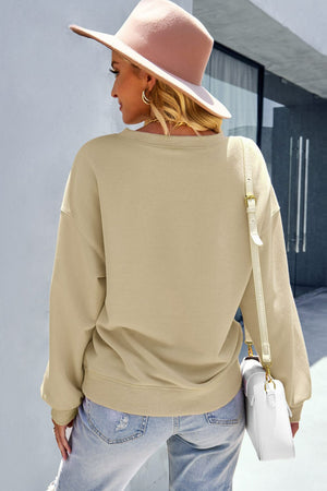 Dropped Shoulder Balloon Sleeve Sweatshirt