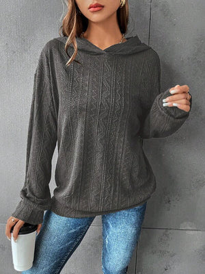 Textured Dropped Shoulder Hoodie