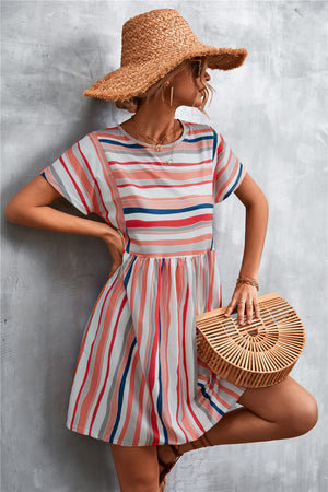 Striped Round Neck Dress