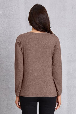 SUNSHINE COFFE Round Neck Long Sleeve T-Shirt