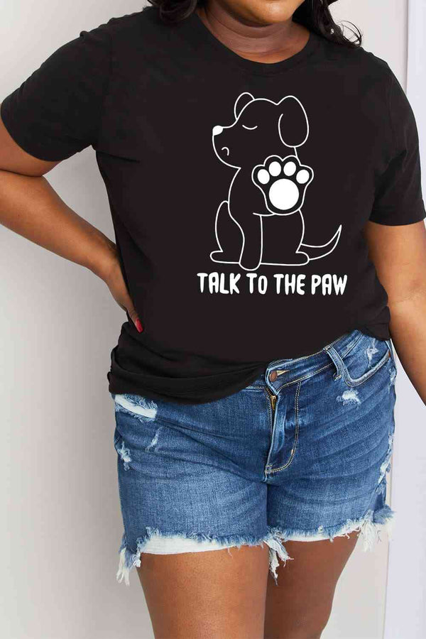 Simply Love Simply Love Full Size TALK TO THE PAW Graphic Cotton Tee