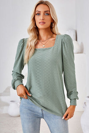 Square Neck Puff Sleeve T-Shirt