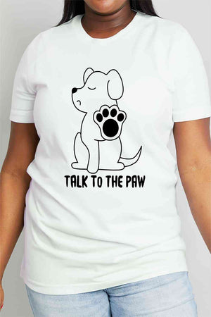 Simply Love Simply Love Full Size TALK TO THE PAW Graphic Cotton Tee