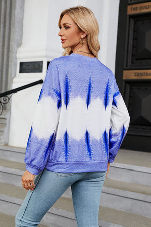 Gradient Round Neck Long Sleeve Sweatshirt