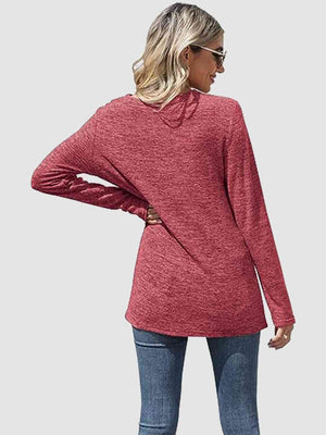 Lace Detail V-Neck Long Sleeve Top