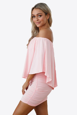 Full Size Off-Shoulder Layered Dress