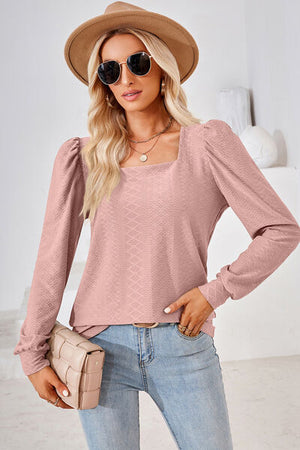 Square Neck Puff Sleeve T-Shirt