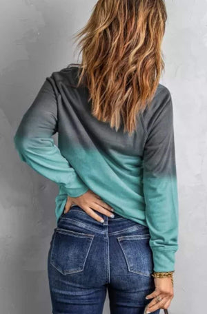 OMBRE CREW NECK LONG SLEEVE SWEATSHIRT ~