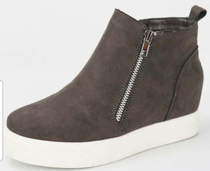 SUEDE ZIP SNEAKER BOOTIES