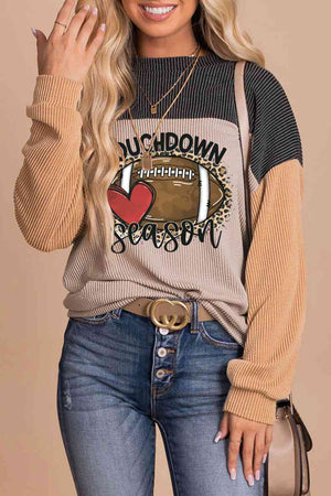 Graphic Round Neck  Long Sleeve Sweatshirt