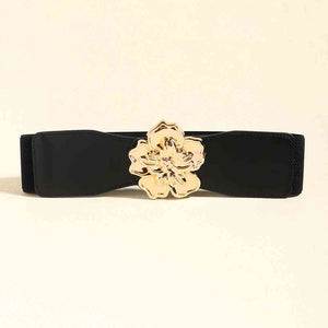 Flower Alloy Buckle Elastic Belt