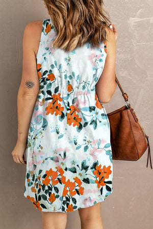 Printed Button Down Sleeveless Magic Dress