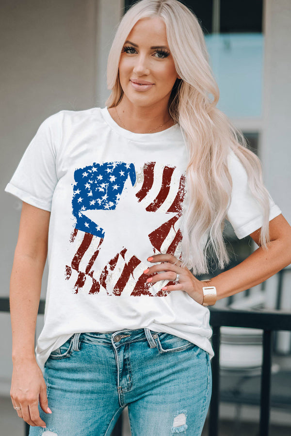 US Flag Graphic Round Neck Tee